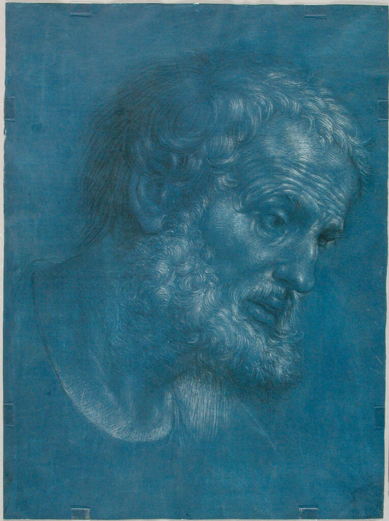 Estudio de cabeza (S. Pedro). Dibujo a carboncillo. Francisco Bayeu y Subías. Hacia 1790. Foto: J. Garrido. Museo de Zaragoza.