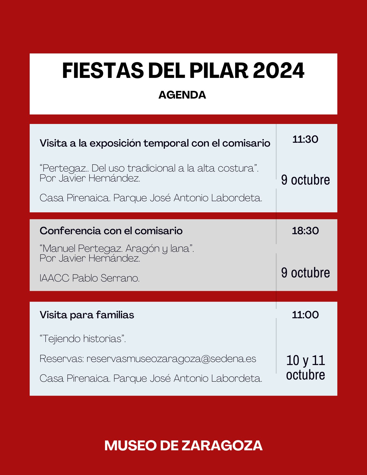 Programación Fiestas del Pilar 2024